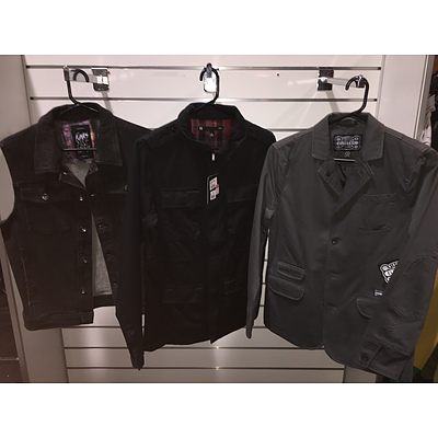 Krew, Afends, Analog, Burton and Static Collection of Mens Jackets and Hoodies - Size S - Assorted Colour and Style - Lot of 9 - Total RRP: $1224.71