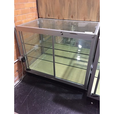 2 x Glass Shop Display Cabinets