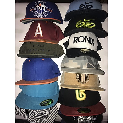 Assorted Hats / Caps Various Colour and Design - Lot of 13 - Brand New - Total RRP: $507.65