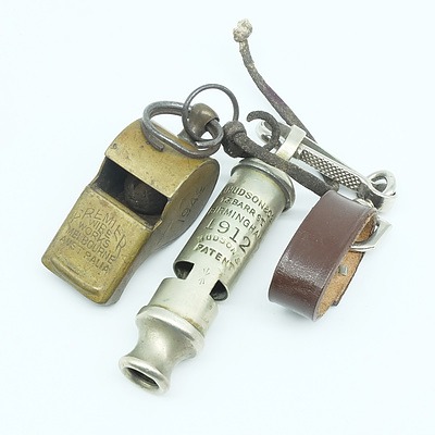 Antique Train Whistle and Premier Whistle
