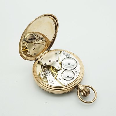 9ct Yellow Gold Cased Swiss 17 Jewel Pocket Watch - 82g
