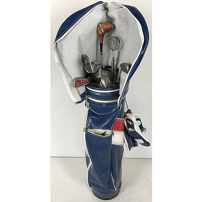 ProLine Golf Bag with Assortment of Golf Clubs and New Golf Balls