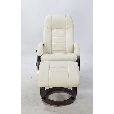 PU Leather Massage Chair Recliner Ottoman Lounge Remote - RRP $739.95 - Ex-Display