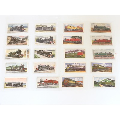 Collection of Train Themed Cigarette Cards and Postcards