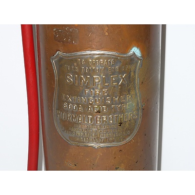 Vintage Brass Simplex Fire Extinguisher 
