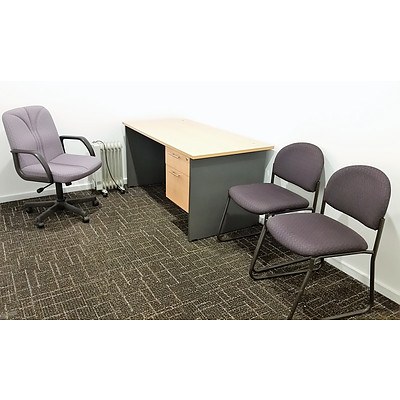 Office Table and Chairs - Lot of 5