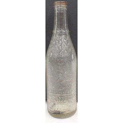 Vintage Embossed OT Cordial Bottle