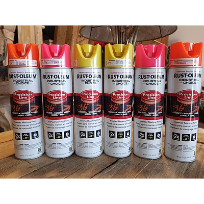 Brand New Lot of 6 Spray Paint Cans RUST-OLEUM