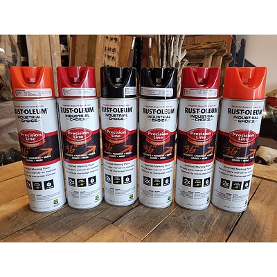 Brand New Lot of 6 Spray Paint Cans RUST-OLEUM