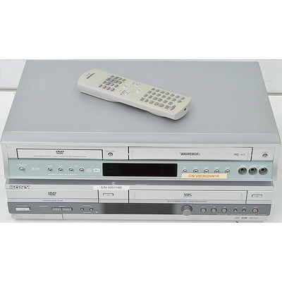 Toshiba and Sony DVD/VHS Combo Players - Lot of Two