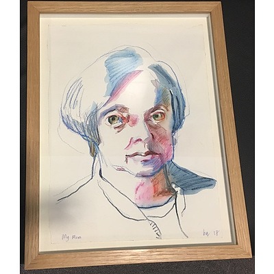 LIVE AUCTION ITEM 5: Original Art "Mum", Watercolour Pencil on Paper, Ben Quilty, 2018