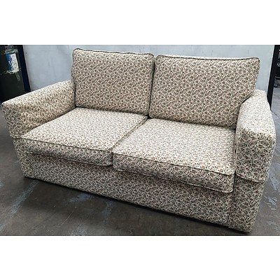 Floral Patterned Fabric Upholstered Lounge Chair