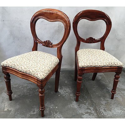 Two Antique Maple Balloon Back Nursing Chairs