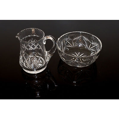 Stuart Cut Crystal Jug and a Edinburgh Cut Crystal Serving Bowl