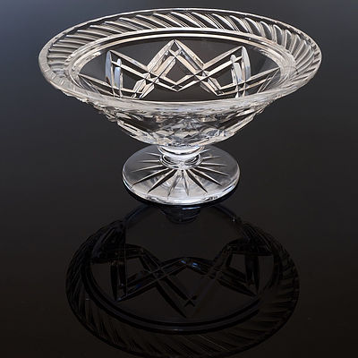 Diamond Cut Crystal Footed Bowl