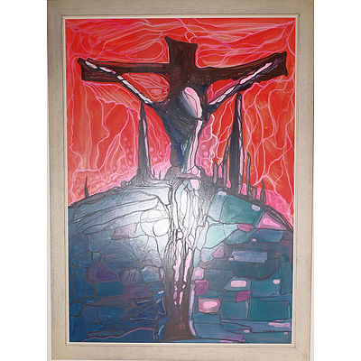 P Fonia Crucifixion 1962 Acrylic on Board