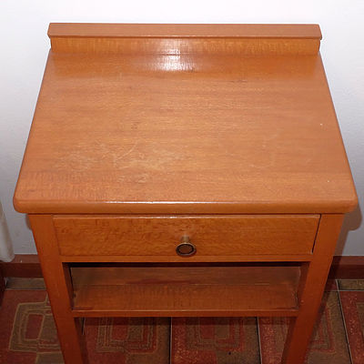 Pair of Silky Oak Bedside Tables Circa 1940s