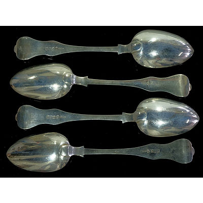 Four Victorian Sterling Silver Table Spoons PW Glasgow 1855