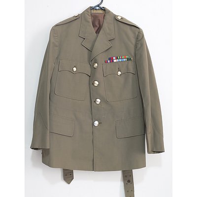 Australian Army Dress Tunic and Trousers with Various Service Ribbons
