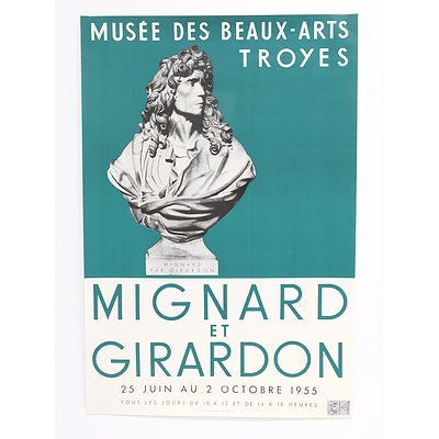 Mignard et Girardon 1955 at the Musee Des Beaux Arts Troyes Exhibition Poster