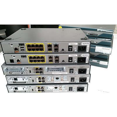 Cisco 1800 Series Integrated Service Routers - Lot of 10