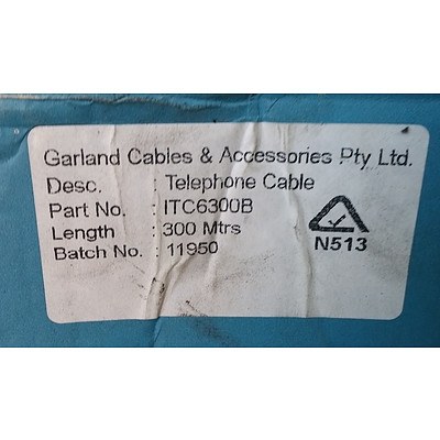 1 x 300M Box 3 Pair Telephone Cable- Garland Brand -  RRP=$100.00