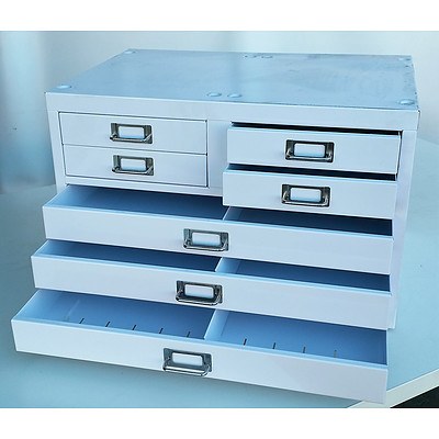 7-Shelves Metal Chest Unit - Demonstration Model - White