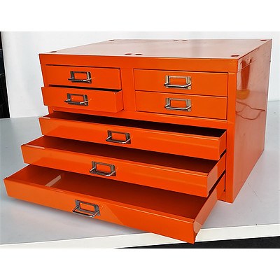 3-Drawer Metal Chest Unit - Demonstration Model - Orange