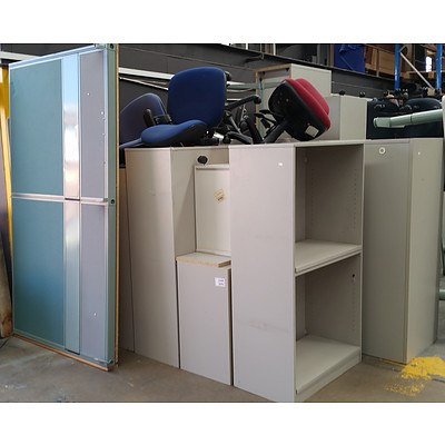 Bulk Lot of Grey Melamine Office Furniture