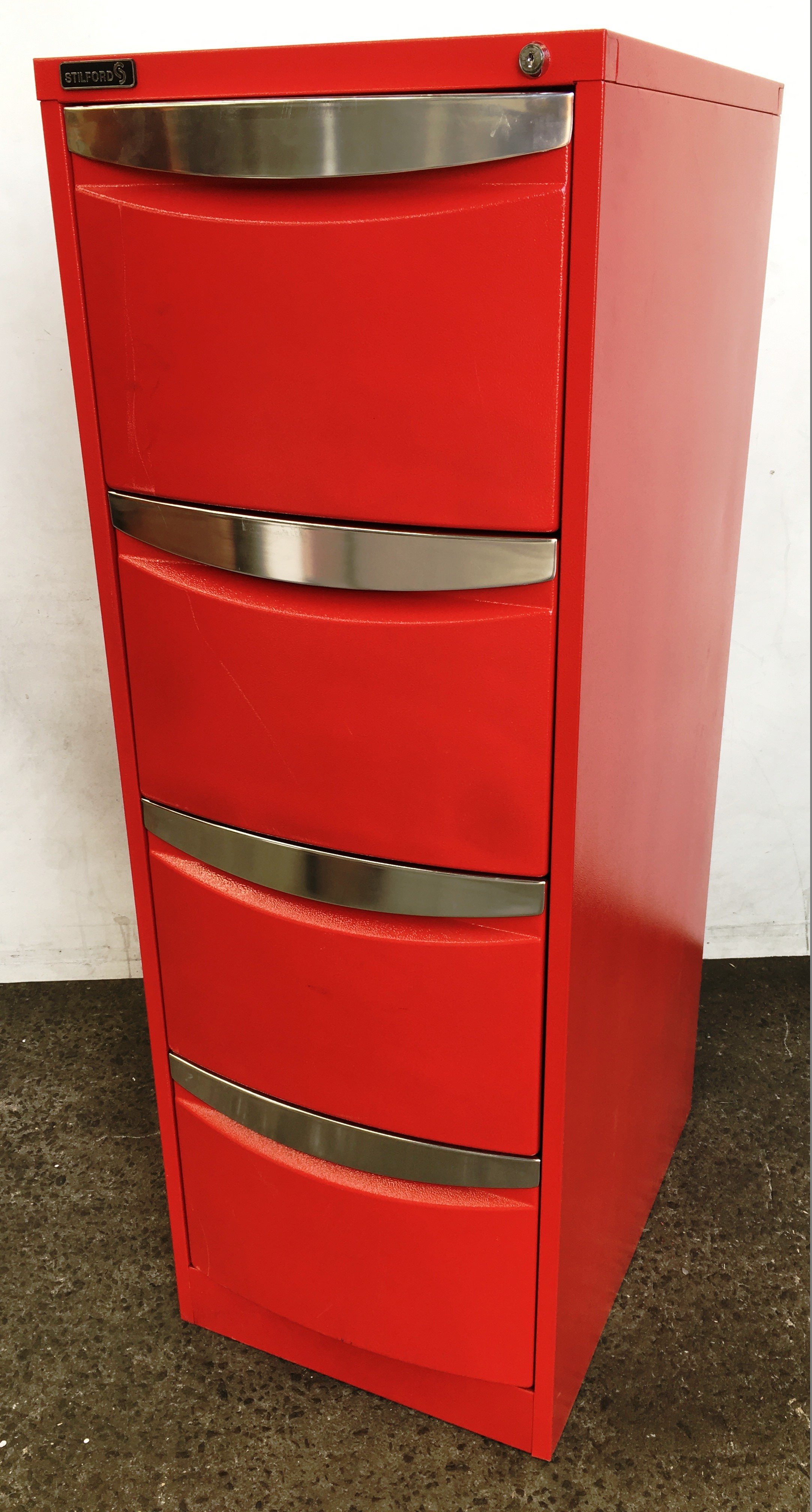 Stilford Red Four Drawer Filing Lot 920491 ALLBIDS