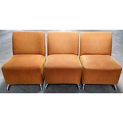 Lot of 3 Restaurant Single Lounge  Brown Chairs
