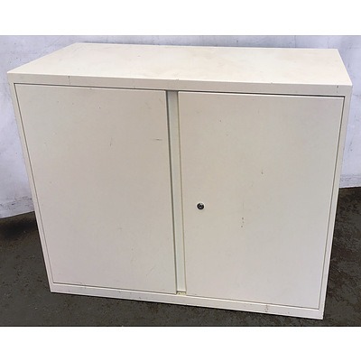 White Metal Storage Cabinet