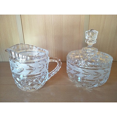 Crystal Milk Jug and Sugar Bowl