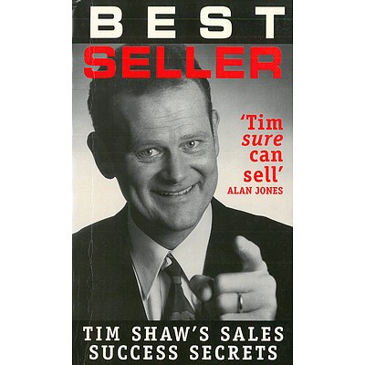 Autographed "Best Seller" book by 2CC's Tim Shaw along with a set of individually signed steak knives from the man himself