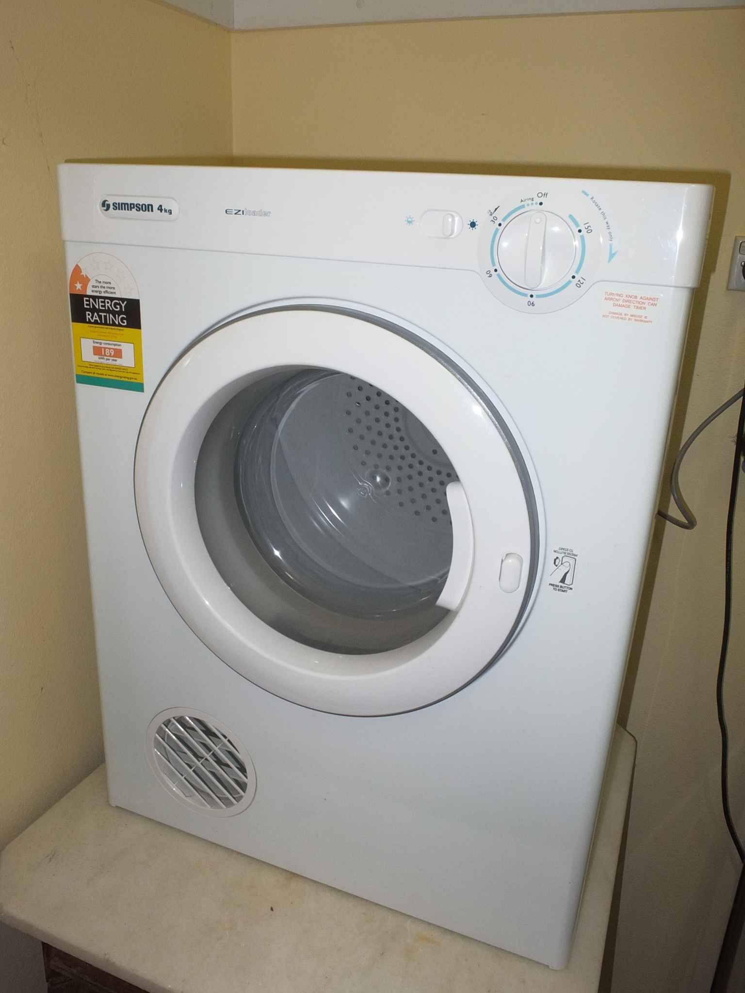 Simpson 4Kg Eziloader Dryer Lot 941687 ALLBIDS