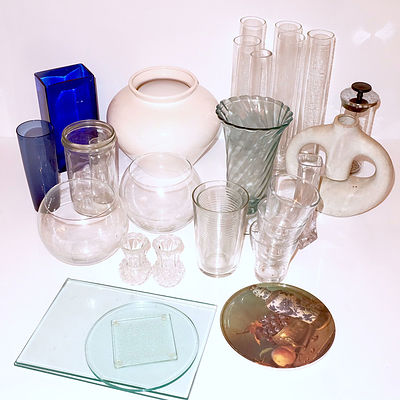Group of Glass and Ceramic Vases