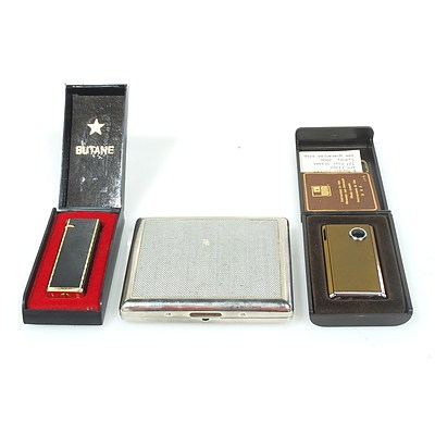 Kingstar Lighter, Win International Lighter and A Stainless Cigarette Case