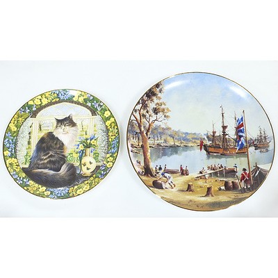 The Australian Collectors Treasury Bicentennial Plate and A Royal Doulton Cats In The Window Plate