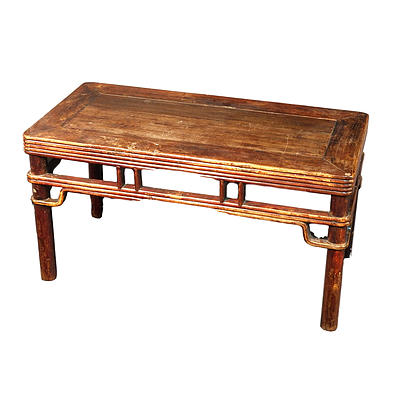 Antique Chinese Elm Low or Kang Table