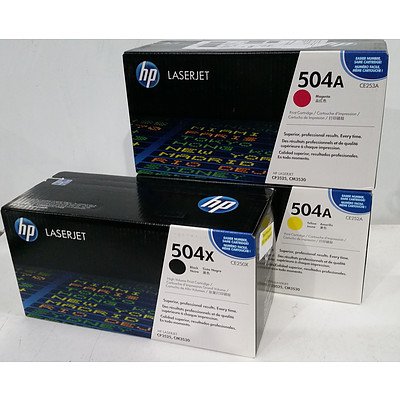 Hp 504 LaserJet Toner Cartridges - Lot of 11