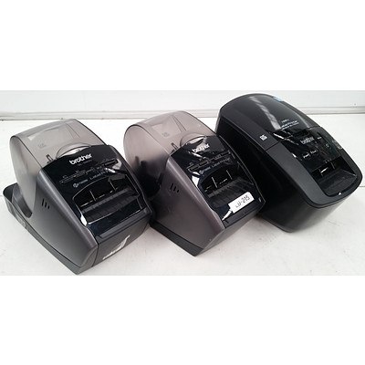 Brother QL-580 & QL-720 Black & White Label Printers - Lot of 3