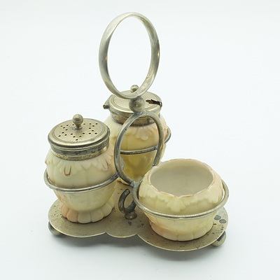 Lock & Co Worcester Porcelain Condiment Set