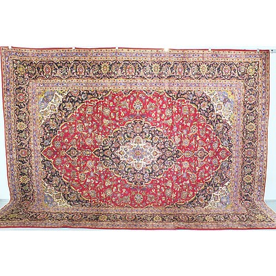 Large Genuine Hand Made Kashan Persian Carpet