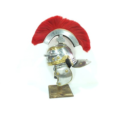 Quality Reproduction Roman Legion Helmet and Stand