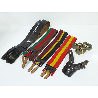 Three Royal Australian Armoured Corps Stable Belts, Sam Browne Belt and More