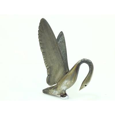 Vintage Flying Swan Hood Ornament