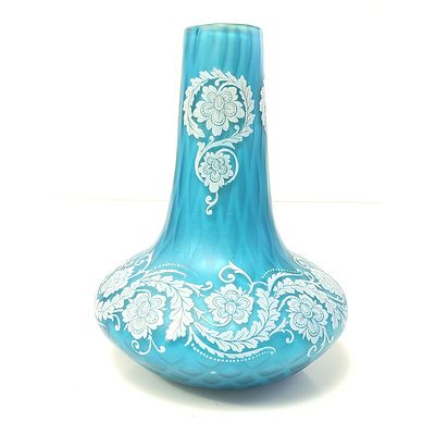Thomas Webb Cameo Cut and Quilted Glass Vase Late 19th Century