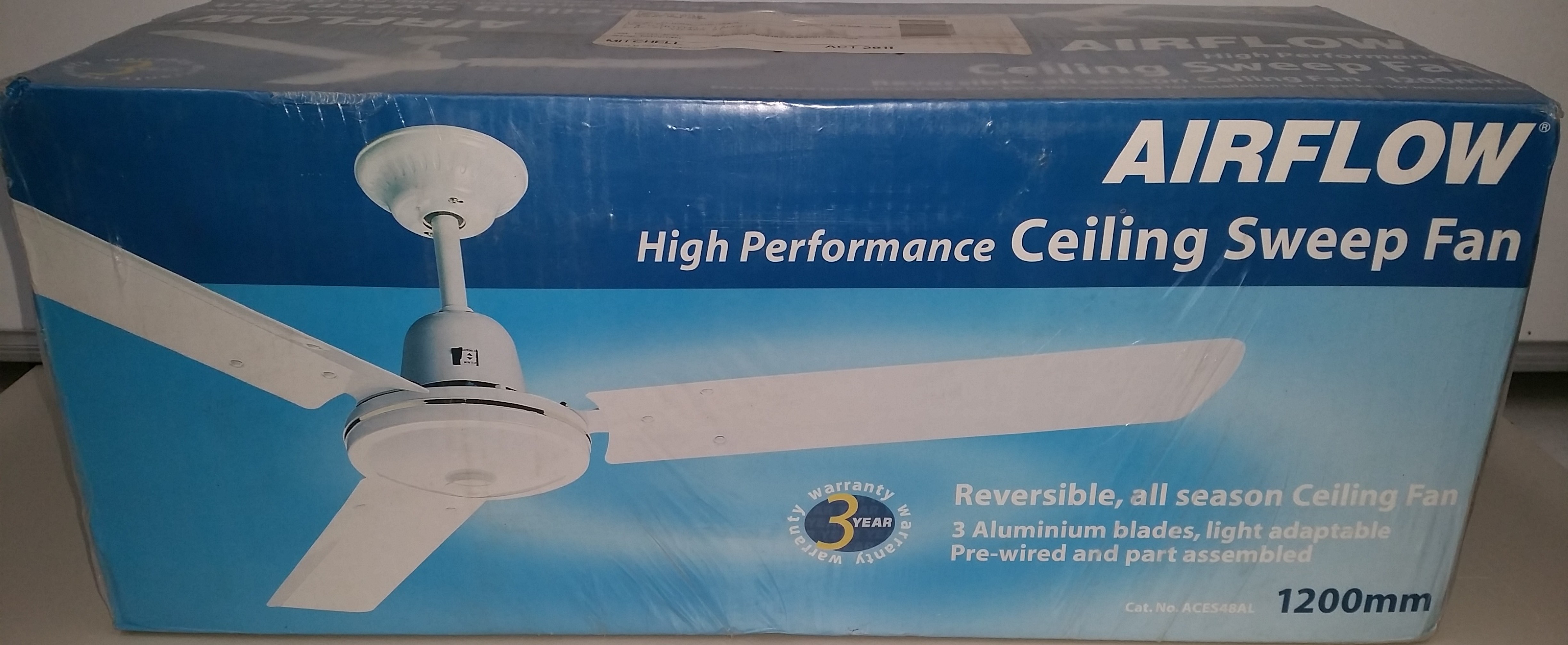 Airflow 1200mm Ceiling Fan Brand New