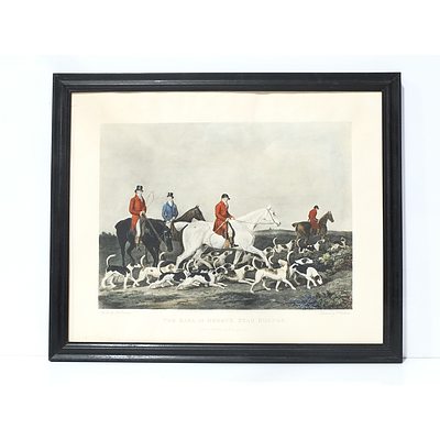 The Earl of Derby's Stag Hounds Colour Engraving