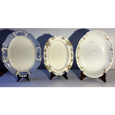 Group of Five English Porcelain Trays Including Alfred Meakin, Gridley and more